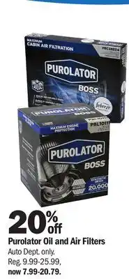 Meijer Purolator Oil and Air Filters offer