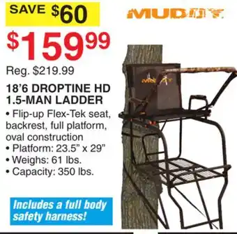 Dunham's Sports MUDDY 18' 6 DROPTINE HD 1.5-MAN LADDER offer