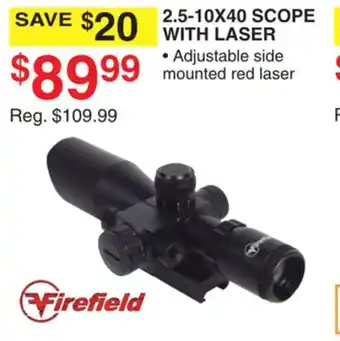 Dunham's Sports FIREFIELD 2.5-10X40 SCOPE WITH LASER offer