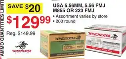 Dunham's Sports WINCHESTER USA 5.56MM, 5.56 FMJ M855 OR 223 FMJ offer