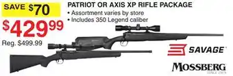 Dunham's Sports SAVAGE PATRIOT OR AXIS XP RIFLE PACKAGE offer