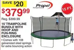 Dunham's Sports PROPEL 15' TRAMPOLINE BUNDLE WITH HOOP AND FUN-RING ENCLOSURE offer
