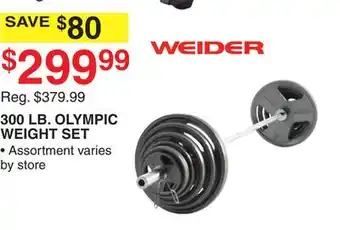 Dunham's Sports 300 LB. OLYMPIC WEIGHT SET offer