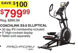 Dunham's Sports PRO-FORM COACHLINK E9.0 ELLIPTICAL offer