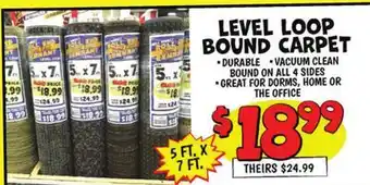 Ollie's LEVEL LOOP BOUND CARPET offer