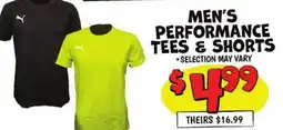 Ollie's MEN'S PERFORMANCE TEES & SHORTS offer