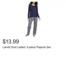 Costco Lands' End Ladies' 2-piece Pajama Set offer