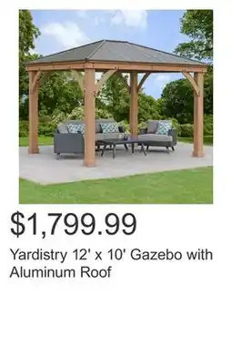 Costco Yardistry 12' x 10' Gazebo with Aluminum Roof offer