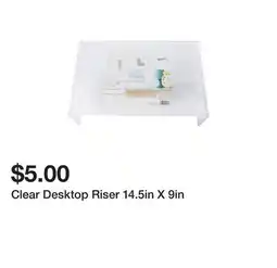 Five Below Clear Desktop Riser 14.5in X 9in offer