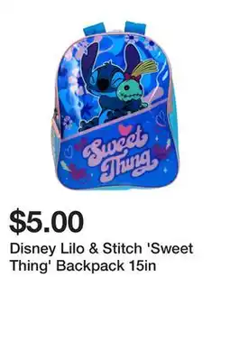 Five Below Disney Lilo & Stitch 'Sweet Thing' Backpack 15in offer