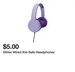 Five Below Glitter Wired Kid-Safe Headphones offer