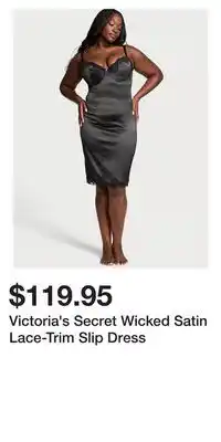 Victoria's Secret Victoria's Secret Wicked Satin Lace-Trim Slip Dress offer