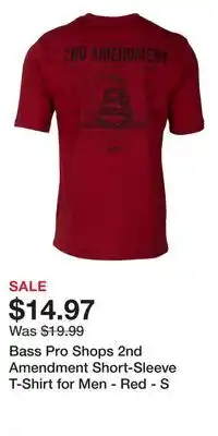 Cabela's Bass Pro Shops 2nd Amendment Short-Sleeve T-Shirt for Men - Red - S offer