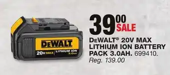 Blain's Farm & Fleet DEWALT 20V MAX LITHIUM ION BATTERY PACK 3.0AH offer