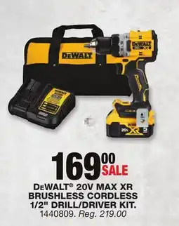 Blain's Farm & Fleet DeWALT 20V MAX XR BRUSHLESS CORDLESS 1/2 DRILL/DRIVER KIT offer