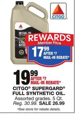 Blain's Farm & Fleet CITGO SUPERGARD FULL SYNTHETIC OIL offer