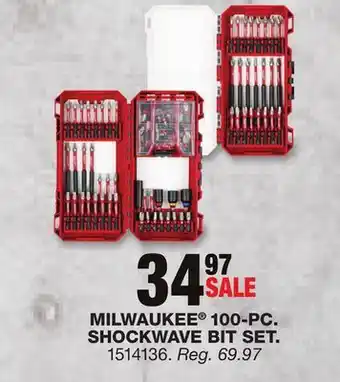 Blain's Farm & Fleet MILWAUKEE 100-PC. SHOCKWAVE BIT SET offer