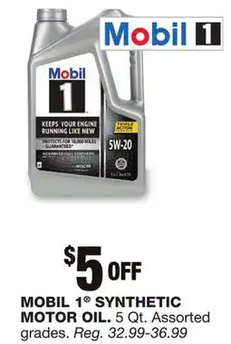 Blain's Farm & Fleet MOBIL 1 SYNTHETIC MOTOR OIL offer