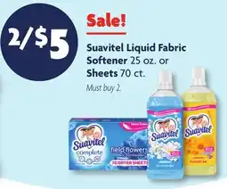 Family Dollar Suavitel Liquid Fabric Softener 25 oz. or Sheets 70 ct offer