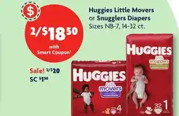 Family Dollar Huggies Little Movers or Snugglers Diapers offer