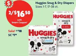 Family Dollar Huggies Snug & Dry Diapers offer