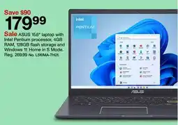 Target ASUS 15.6 laptop with Intel Pentium processor, 4GB RAM, 128GB flash storage and Windows 11 Home in S Mode offer