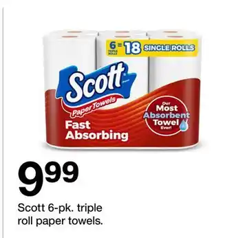 Target Scott 6-pk. triple roll paper towels offer