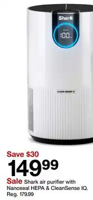 Target Shark air purifier with Nanoseal HEPA & CleanSense IQ offer