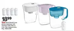 Target Brita Denali 6-cup pitcher dispenser with standard water filter or 4-pk. filter replacements offer