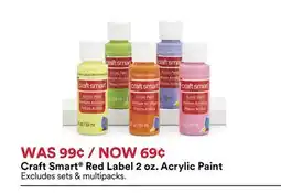 Michaels Craft Smart Red label 2 oz. Acrylic paint offer