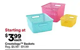 Michaels Creatology Baskets offer