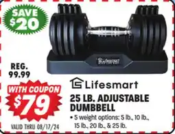 Big 5 Lifesmart 25 lb. Adjustable Dumbbell offer