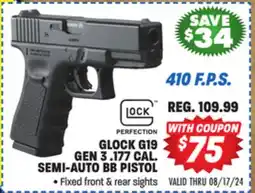 Big 5 Umarex Glock G19 Gen 3 .177 Caliber Semi-Auto BB Pistol offer