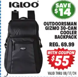 Big 5 Igloo Outdoorsman Gizmo 30-Can Cooler Backpack offer