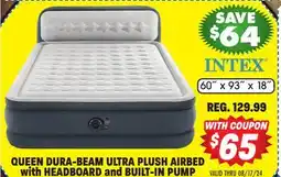 Big 5 Intex Queen 18 Dura-Beam Ultra Plush Airbed with Headboard and Built-In Pump offer