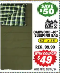 Big 5 World Famous Sports Oakwood -10° Canvas Sleeping Bag offer