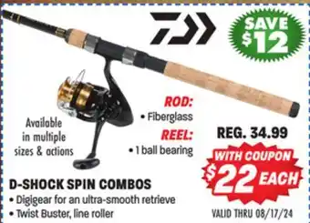 Big 5 Daiwa D Shock Spin Reel and Fiberglass Rod Spin Combo offer