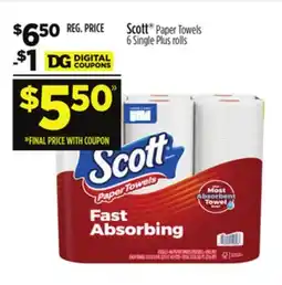 Dollar General Scott Paper Towels offer