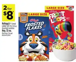 Dollar General Kellogg's Cereal LARGE SIZE offer