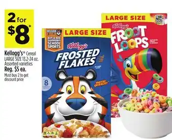 Dollar General Kellogg's Cereal LARGE SIZE offer