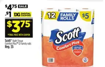 Dollar General Scott Bath Tissue Comfort Plus offer