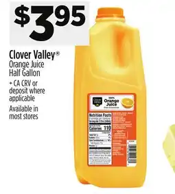Dollar General Clover Valley Orange Juice offer