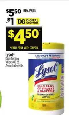 Dollar General Lysol Disinfecting Wipes offer
