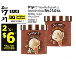 Dollar General Dreyer's Grand Ice Cream offer