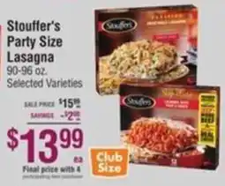 Smart & Final Stouffer's Party Size Lasagna offer