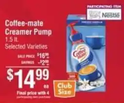 Smart & Final Coffee-mate Creamer Pump offer