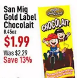 Seafood City San Mig Gold Label Chocolait 8.45oz offer