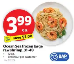 Lidl Ocean Sea frozen large raw shrimp, 31-40 offer