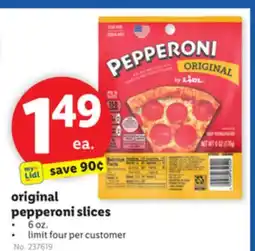 Lidl original pepperoni slices offer