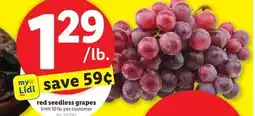 Lidl red seedless grapes offer